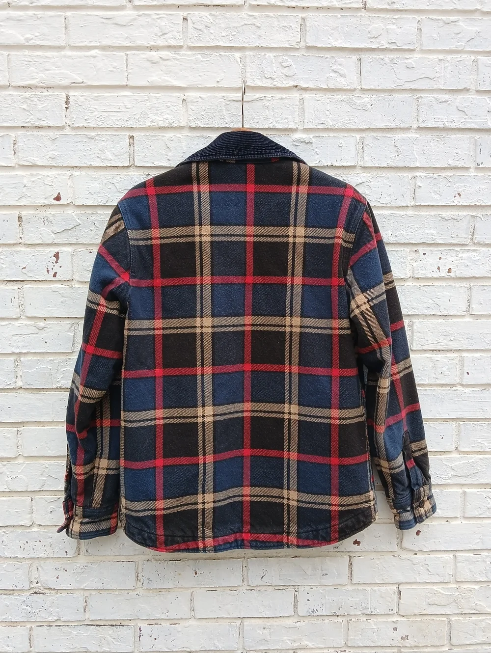 Vintage American Eagle Plaid Flannel Shacket Jacket Lined